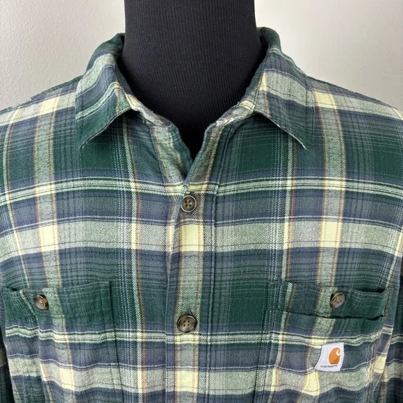 Carhartt Rugged Flex Flannel Fleece-Lined Shirt Jacket Men's Sz XXL 2XL Shacket - Picture 2 of 12